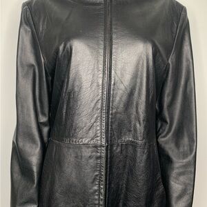 Wilson’s Black Leather Women's Zip-Front Jacket